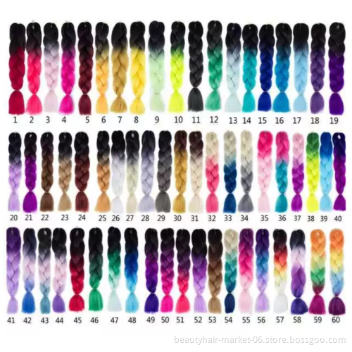 Synthetic Yaki Ombre Braiding Hair Attachment for Braids Pre Stretched Expression Super Jumbo Braid For African Hair Extension
